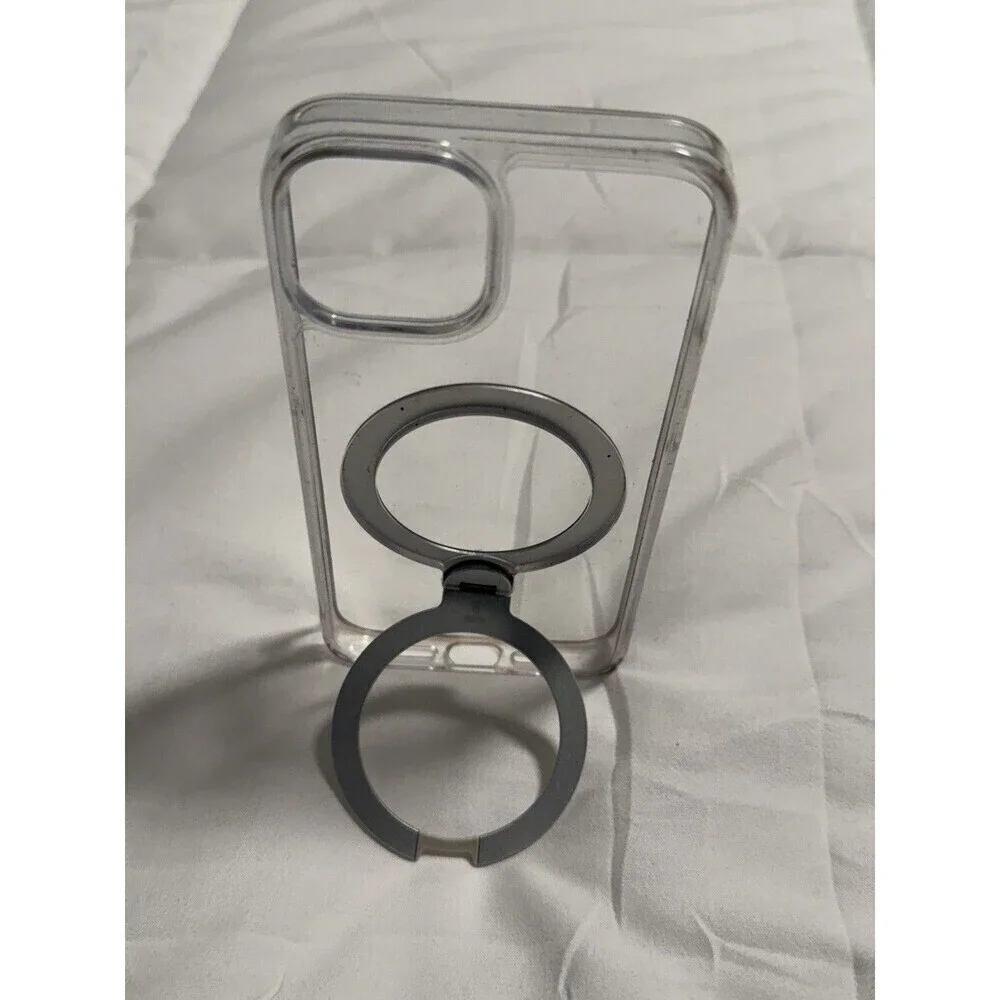 TORRAS OSTAND MAGNETIC CLEAR CASE WITH SILVER RING STAND IPHONE 13/14